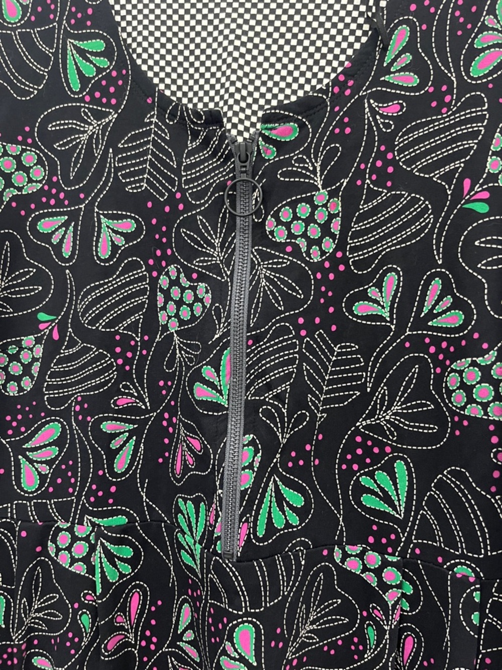 Gudrun Sjoden Black Floral Print Long Sleeve Women's Dress Size Large - Picture 2 of 7